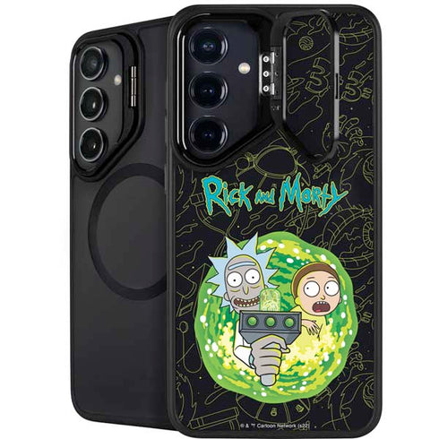 Adult Swim Rick and Morty Portal Travel Galaxy S24 Plus Kickstand Case